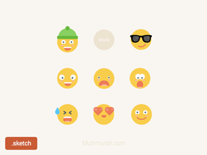 Emoticons Set in Sketch
