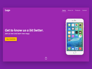 Website Template – Above the Fold Section