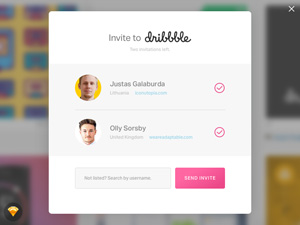 Dribbble Invitation Modal
