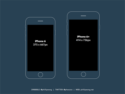 Slate Style iPhone 6 / 6+ Wireframes