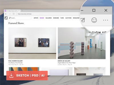 Microsoft Edge Browser Template for Sketch
