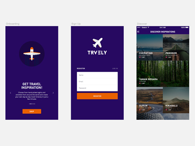 Trvely Mobile App Concept