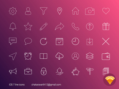 iOS7 Line Icons