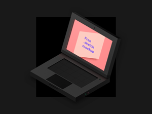 Black Notebook Isometric Mockup