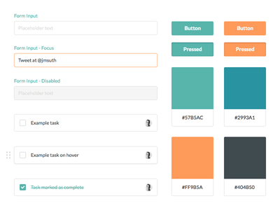 Simple UI Kit + Color Palette