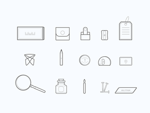 Office Stationary Icon Mini-Set