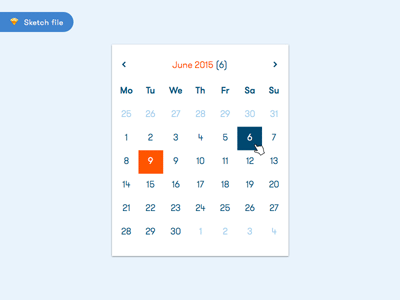 Calendar Widget for Sketch