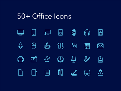 50+ Outline Office Icons