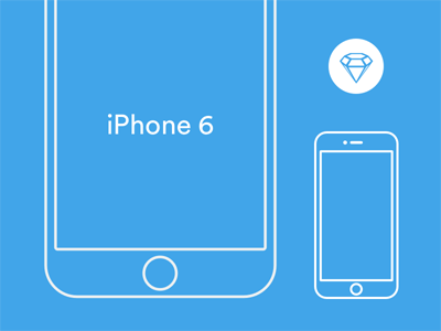 iPhone 6 Wireframe Sketch Template