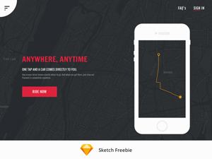 Cab App Landing Page