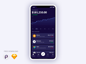 CryptoWallet Mobile App Template – Sketch & Principle