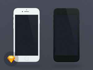 Flat iPhone 7 Sketch Mockup