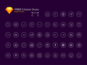 Editable Stroke Icon Set