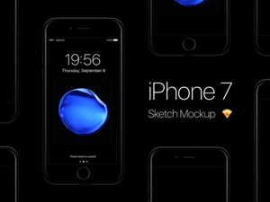 iPhone 7 – Jet Black Sketch Mockup