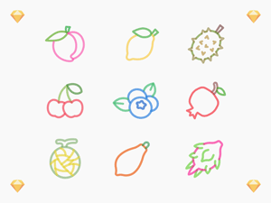 Marker Style Fruit Icons 2
