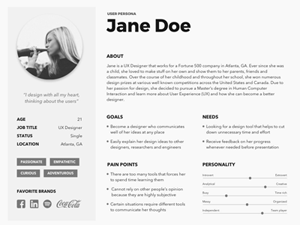 User Persona Black & White Template