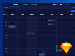 Blue Calendar Screen
