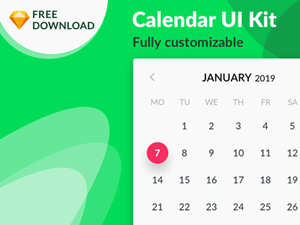 Calendar UI Kit for Sketch