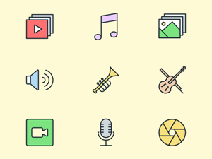 Multimedia Icons Set