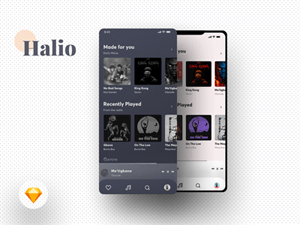 Music App High Fidelity Wireframes – Halio