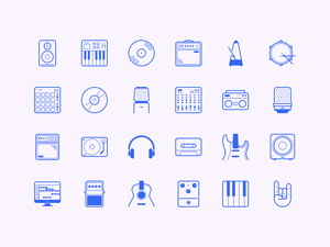 “In The Studio” Music Icon Set