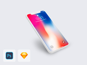 iPhone X Perspective Clay Mockup
