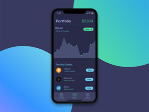 Dark Portfolio Screen for Cryptocurrency App