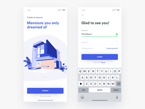 Onboard & Login Screens