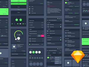 Material Design UI Kit  Dark