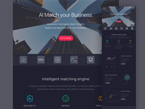Merger – Dark Landing Page Sketch Template