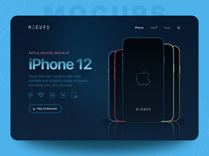 iPhone 12 Mockups for Sketch