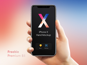 iPhone X in Hand Mockup