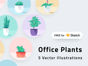 Office Plants Illustrations for Sketch