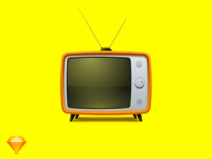 Old TV Set Illustration