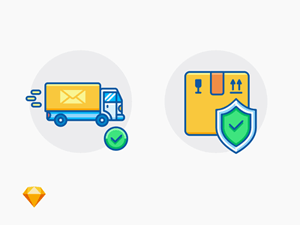 On The Way Icon & Package Insurance Icon