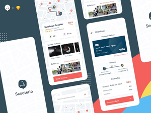 Scooter Renting App UI – Scooterio