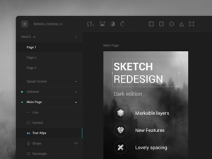 Sketch Dark UI Concept
