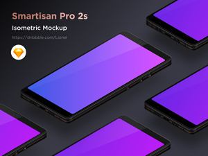 Isometric Smartphone Mockup – Smartisan Pro 2s