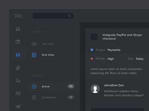 Tasks View – Dark Mode