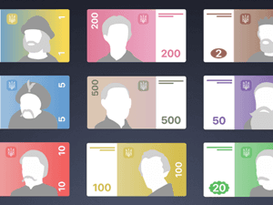 Ukrainian Currency Hryvnia Flat Design Concept
