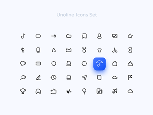 Unoline Icons Set Sample