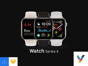 Watch Series 4 Mockup Sketch