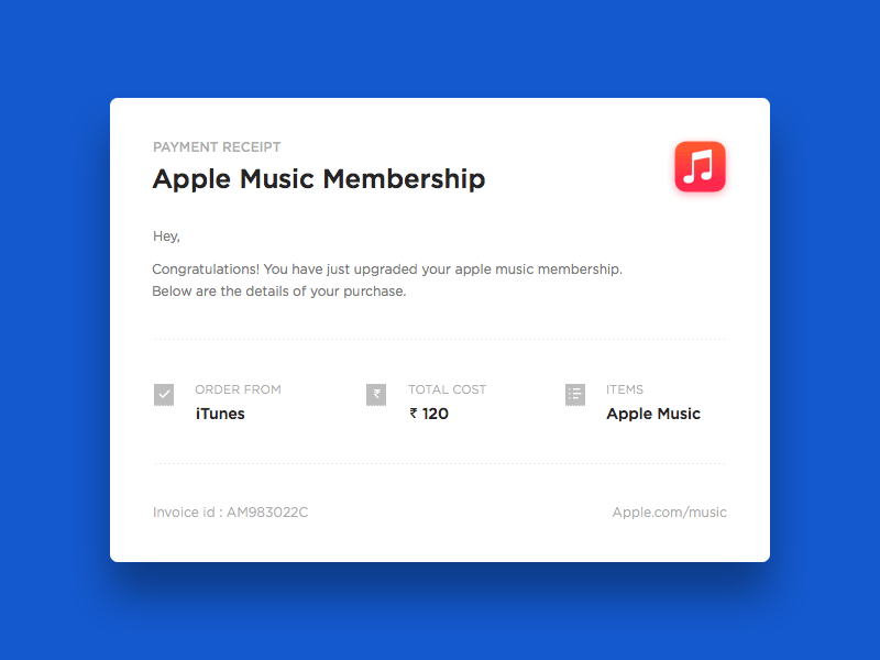 Apple Email Receipt