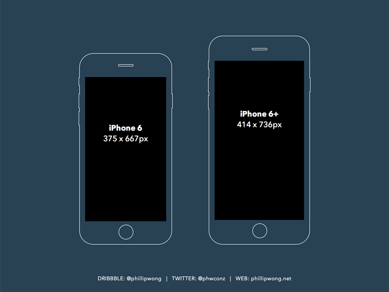 Slate Style iPhone 6 / 6+ Wireframes