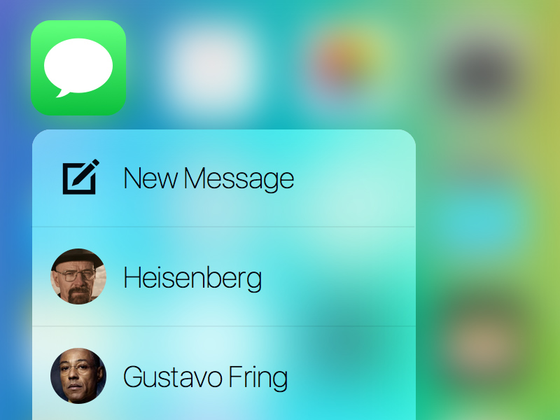 3D Touch Menu