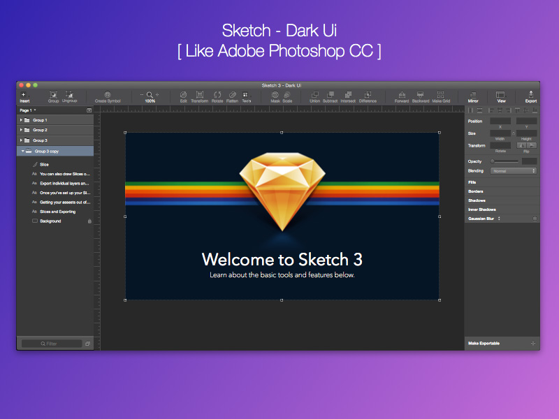 Sketch Dark UI