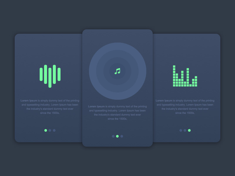 Music Player Walkthough Screens