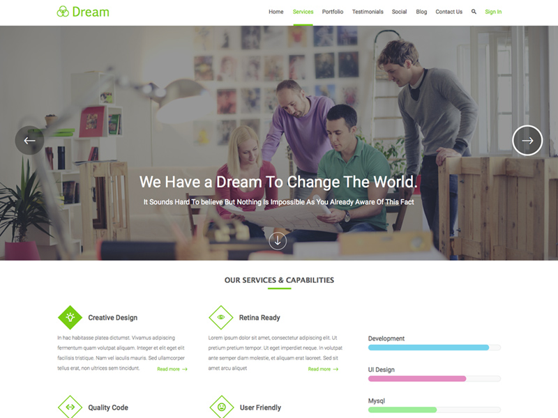 Dream Landing Page