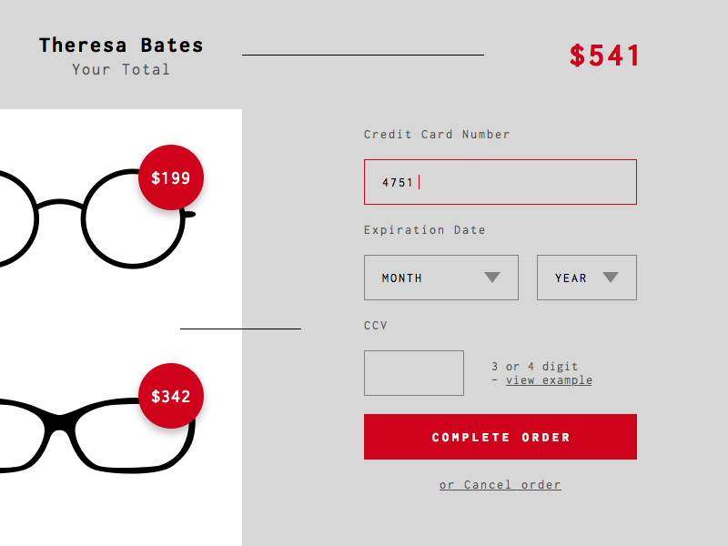 Checkout Screen