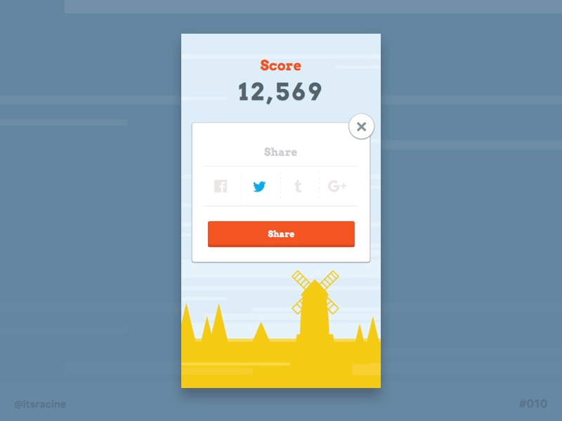Social Share Screen